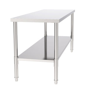 72" Stainless Steel Galvanized Work Table (without Back Board) Cake Table Woodworking Metal Hiah Hardness Desk for Home industry