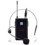 RU-D220 Real UHF Selectable Adjustable Microphone Wireless Professional System Lavalier Clip Headset Mic