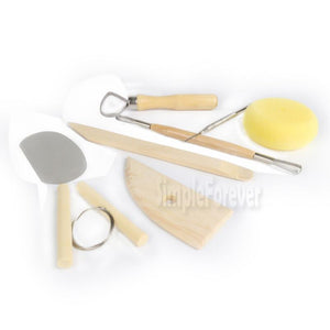 Reusable Home Handwork Clay Sculpture Ceramics Molding Drawing Tools 8pcs/set DIY Pottery Tool Kit