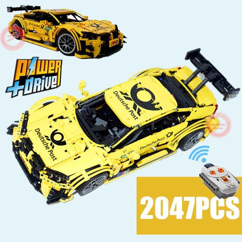 NEW MOC M4 Sports Cars Vehicle RC Motor Power Function MOC-4142 Fit Legoings Technic Building Block Bricks Toys Kid Gifts