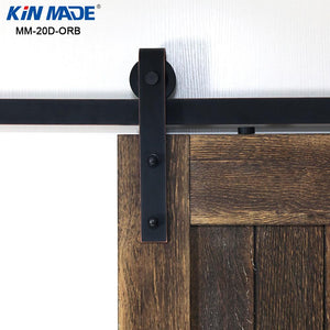 KINMADE Dark Antique Bronze Oil Rubbed Sliding Barn Door System Classie Style interior Wooden Door