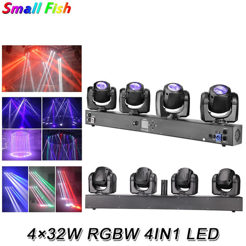 4X32W RGBW 4IN1 LED Four Heads Moving Head Light DMX 512 Control LCD Display Professional Stage Effect Lighting For DJ Disco