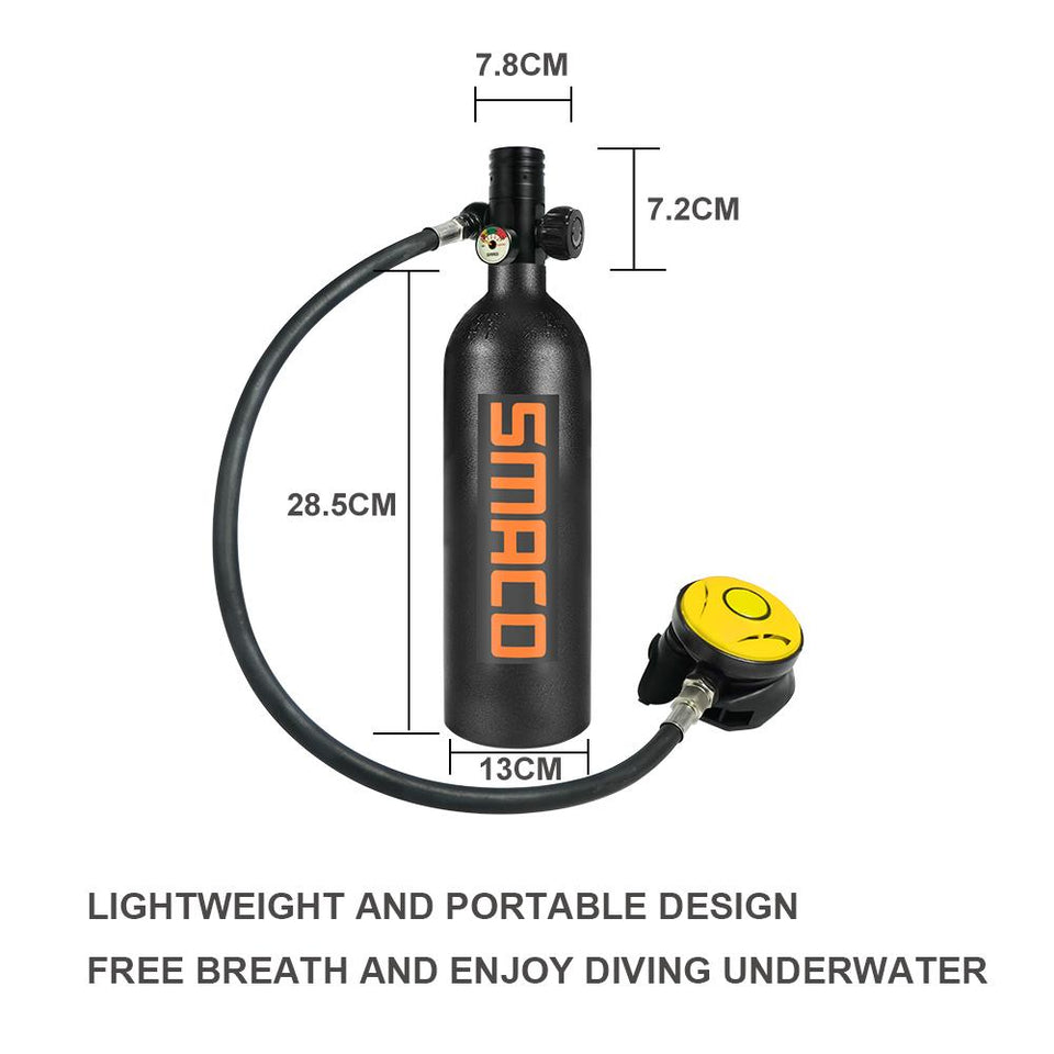 SMACO Diving Equipment Mini Scuba Diving Cylinder Scuba Oxygen Tank S400+ diving tank snorkeling plongee buceo scuba tank 1L