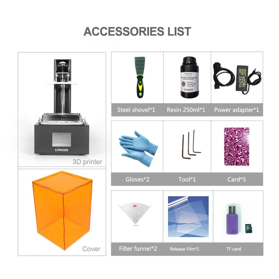 Longer Orange 10 LCD 3D Printer Longer3d SLA 3D Printer Smart Support Fast Slicing UV Light-Curing UV Resin Impresora 3d Drucker