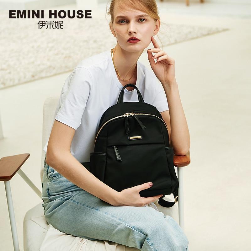 EMINI HOUSE Nylon Multifunction Backpack Waterproof Nylon Backpack Women Shoulder Bag Backpacks For Teenage Girls School Bag