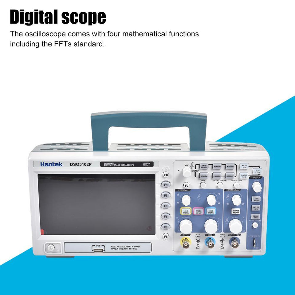 Free Shipping For Hantek DSO5072P 70MHz Digital Storage Oscilloscope Handheld USB Storage 2 Channels 1GSa/s 7'' TFT LCD