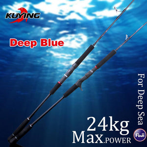 KUYING DEEP BLUE 1 Section Lure Fishing Jigging Rod 1.56m 1.68m Casting Spinning FUJI Parts Carbon Fiber Rods Cane For Deep Sea