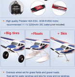 FMS 1400mm Kingfisher Trainer Beginner Water Sea Snow Plane 3S 5CH With Flaps Floats Skis PNP RC Airplane Model Plane Aircraft