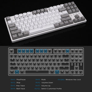 DURGOD 87-Key Mechanical Keyboard [Cherry MX Switches] NKRO Anti-ghosting Gaming Keyboard for Gamer/Typist/Office- QWERTY-Layout