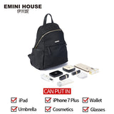 EMINI HOUSE Nylon Multifunction Backpack Waterproof Nylon Backpack Women Shoulder Bag Backpacks For Teenage Girls School Bag