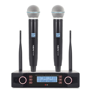 YUEPU RU-D210 UHF Professional Wireless Microphone System 2 Channel Handheld Karaoke Frequency Adjustable Cordless For Church