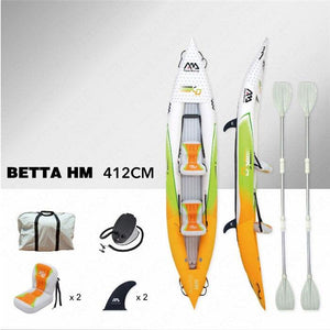 AQUA MARINA 2019 New Betta HM Inflatable Boat Double Persons Fishing Rowing Boat Inflatable Kayak Sports Canoe 312*83cm/412*83cm