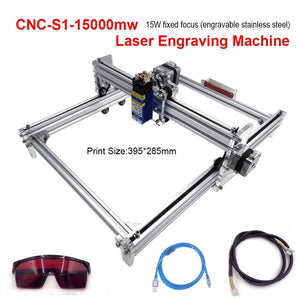 15w Laser CNC Cutting Machine TTL PWM Control 395*285mm Area  Laser Engraving Machine Laser Carving Machine Woodworking Router