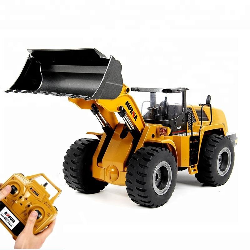 Huina 583 Metal Bulldozer Alloy Truck Remote Control Toys for Boys Autos Rc Hydraulic Off Road Construction Rc Toys Big RC Truck