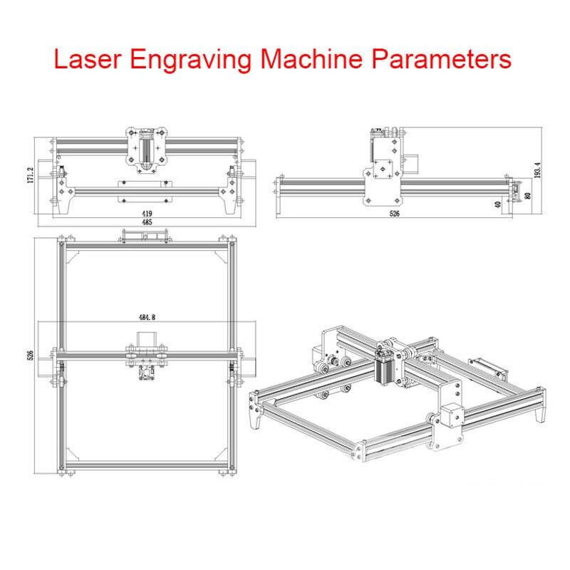 15w Laser CNC Cutting Machine TTL PWM Control 395*285mm Area  Laser Engraving Machine Laser Carving Machine Woodworking Router