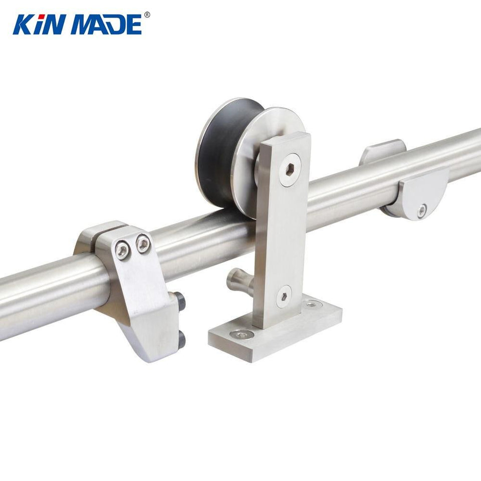 KIN MADE USA warehouse  Free shipping Top mounted wooden barn door hardware sliding kits including handle