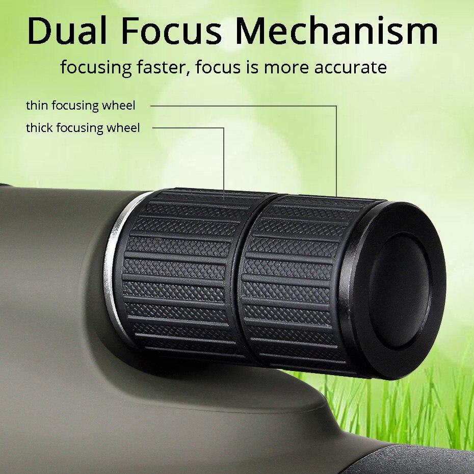 SVBONY 20-60x80 Spotting Scope Zoom Nitrogen Filled Water-proof Telescope Dual Focus Mechanism Metal Body for Birdwatching SV46