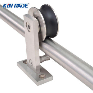 KIN MADE USA warehouse  Free shipping Top mounted wooden barn door hardware sliding kits including handle