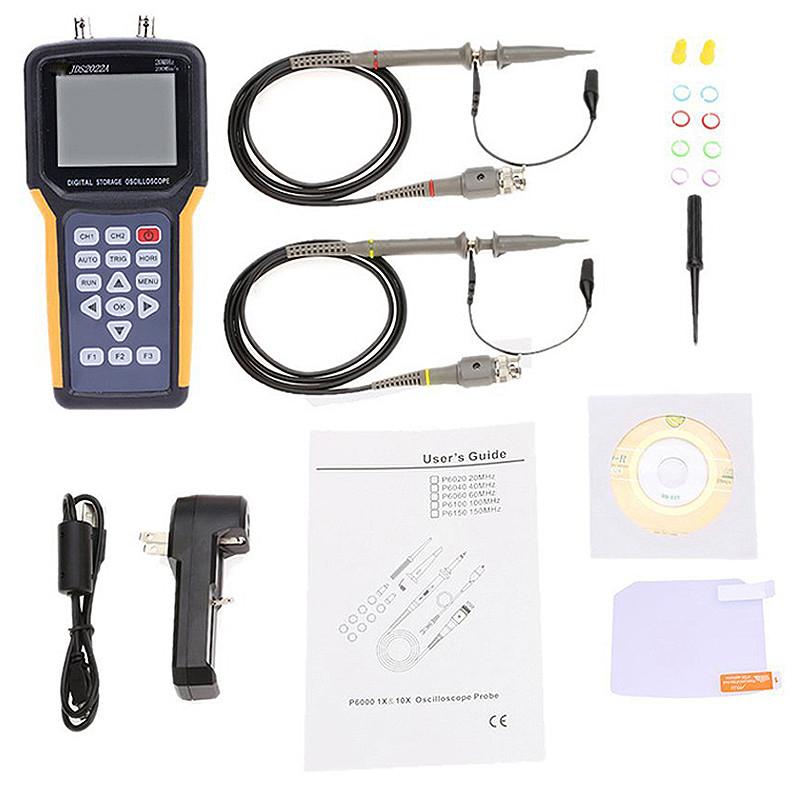 JDS2022A Double-channel Handheld Digital Oscilloscope 20MHz Bandwidth 200MSa/s Sample Rate Automotive Oscilloscope