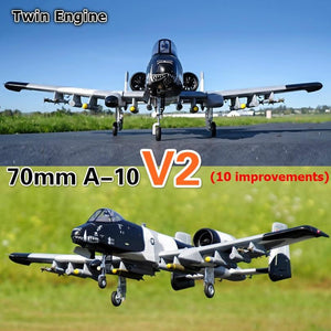 FMS 70mm Ducted Fan EDF Jet A-10 A10 V2 Twin Engine with Gyro 6CH 6S EPO PNP RC Airplane Model Hobby Plane Aircraft Avion EPO