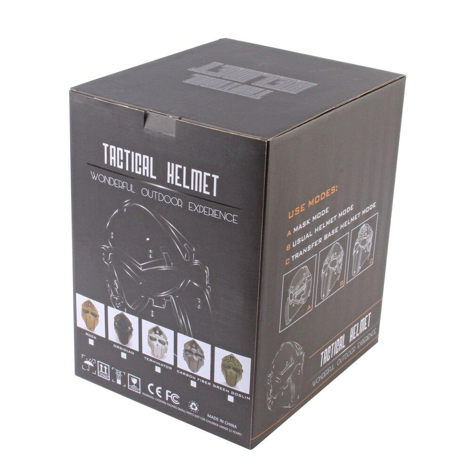 Tactical Helmet All-round Integrated NVG Paintball Mask w/ Mesh Lens Goggle Professional Cycling Helmet Full Face Hunting Helmet