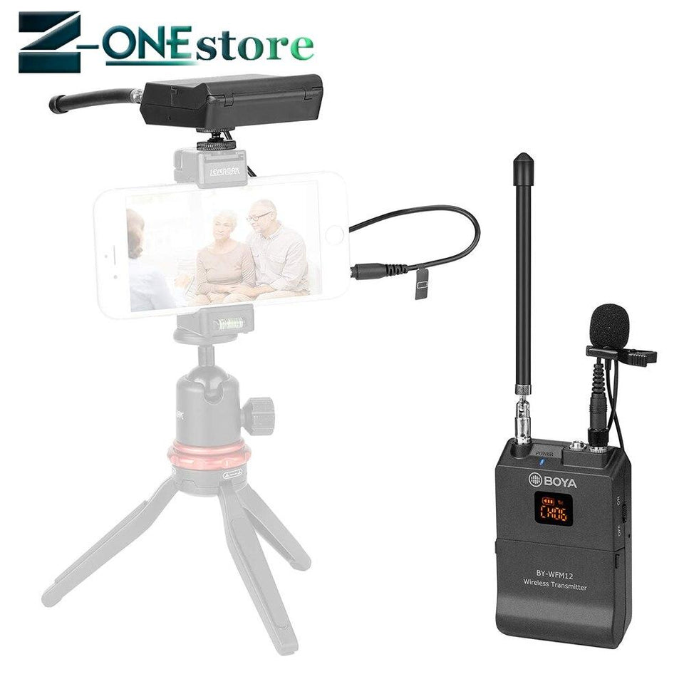 BOYA BY-WFM12 VHF Wireless Microphone System for IOS Android Smartphones, Video DSLRs, Camcorders, Audio recorders, PCs Youtube