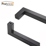 Probrico 100 PCS Black Cabinet Handle 12mm*12mm Square Bar Stainless Steel Kitchen Door Knob Furniture Drawer Pull PDDJS12HBK