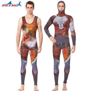 Thicken Warm 5MM Two-Piece Neoprene Wetsuits Camouflage Scuba Diving Suit Winter Swimwear Split Spearfishing Wetsuit For Men