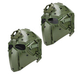 Tactical Helmet All-round Integrated NVG Paintball Mask w/ Mesh Lens Goggle Professional Cycling Helmet Full Face Hunting Helmet