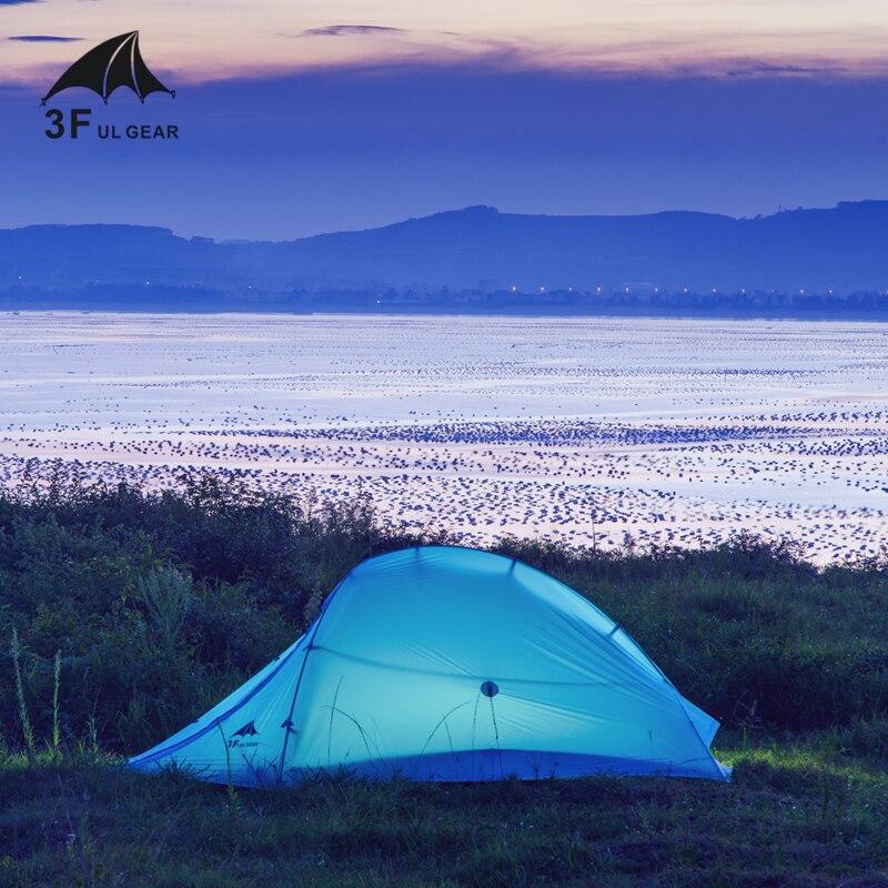 3F UL Gear ZhengTu1 Waterproof Ultralight 15D Silicone Coated 1 Man Single Person Backpacking Tent 3 or 4 Season For Camping