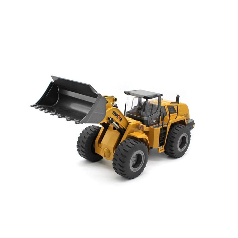 Huina 583 Metal Bulldozer Alloy Truck Remote Control Toys for Boys Autos Rc Hydraulic Off Road Construction Rc Toys Big RC Truck