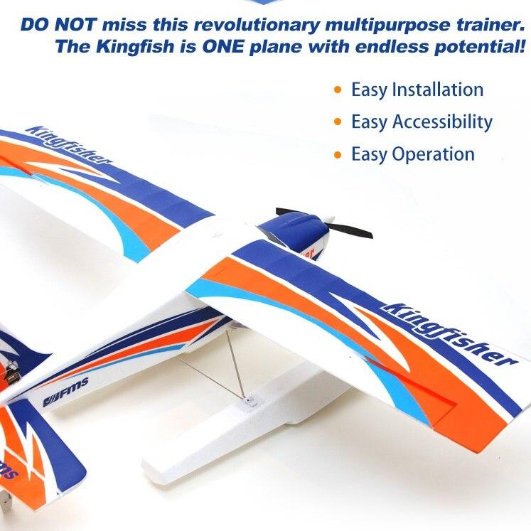 FMS 1400mm Kingfisher Trainer Beginner Water Sea Snow Plane 3S 5CH With Flaps Floats Skis PNP RC Airplane Model Plane Aircraft