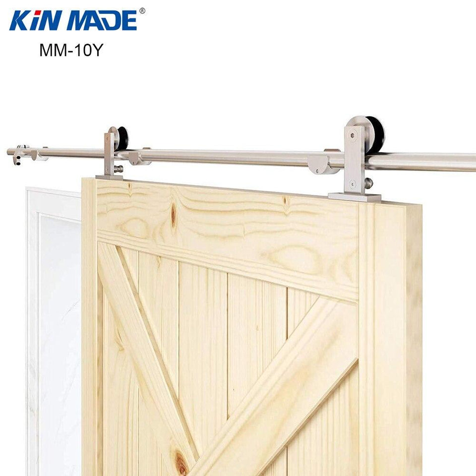 KIN MADE USA warehouse  Free shipping Top mounted wooden barn door hardware sliding kits including handle