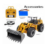 Huina 583 Metal Bulldozer Alloy Truck Remote Control Toys for Boys Autos Rc Hydraulic Off Road Construction Rc Toys Big RC Truck