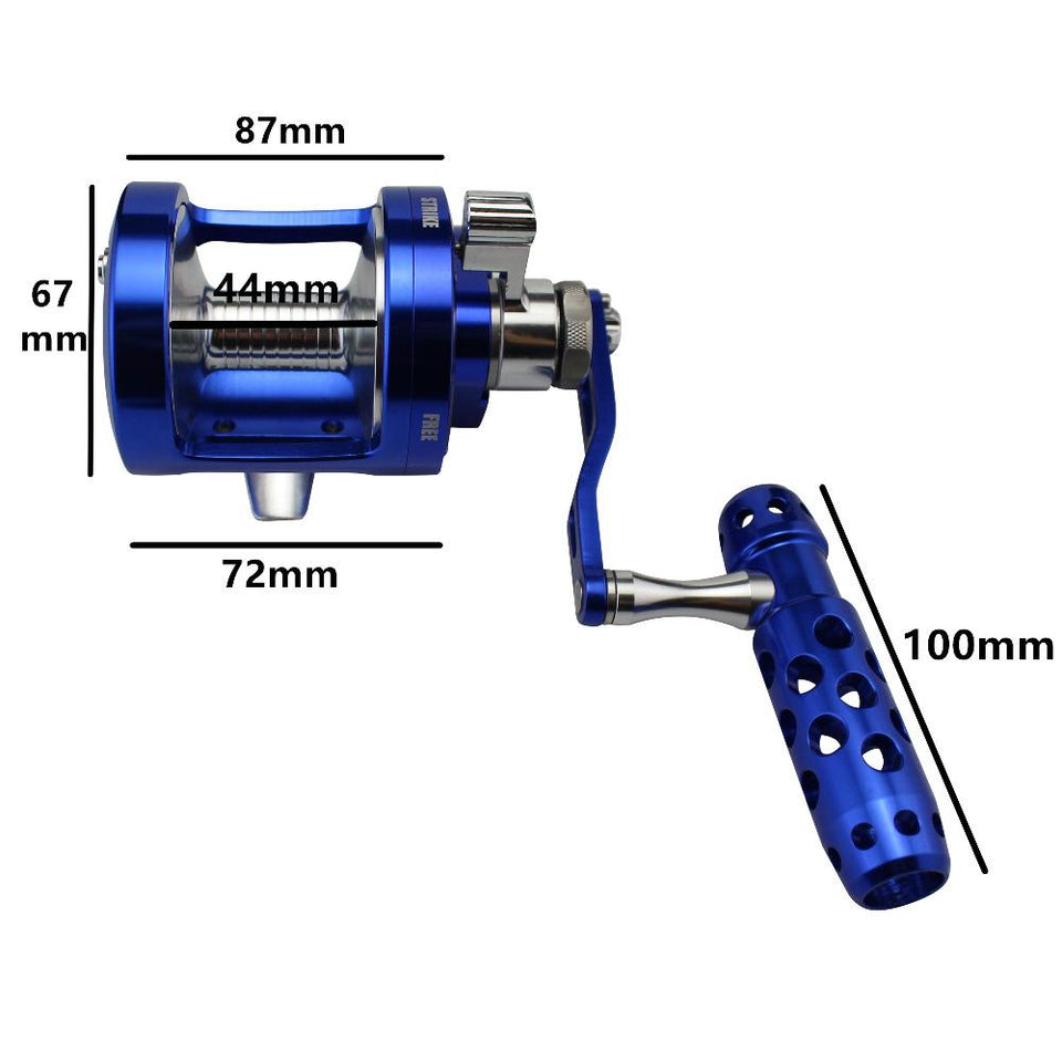 SALTWATER JIGGING DEEP SEA BOAT TROLLING BIG GAME FISHING REEL CONVENTIONAL REEL CNC MACHINED SINGLE SPEED LEVER DRAG 30KG