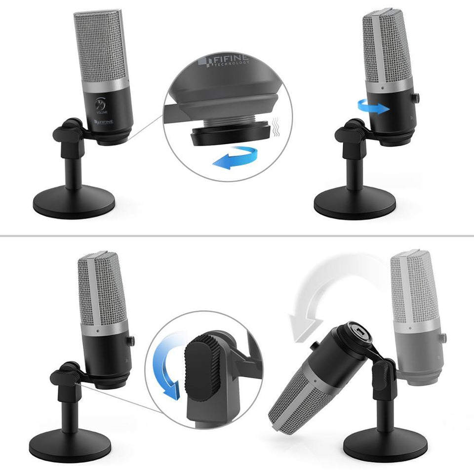 FIFINE USB Microphone for Mac laptop and Computers for Recording Streaming Twitch Voice overs Podcasting for Youtube Skype K670