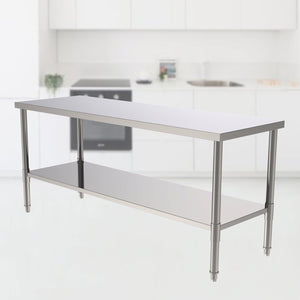 72" Stainless Steel Galvanized Work Table (without Back Board) Cake Table Woodworking Metal Hiah Hardness Desk for Home industry