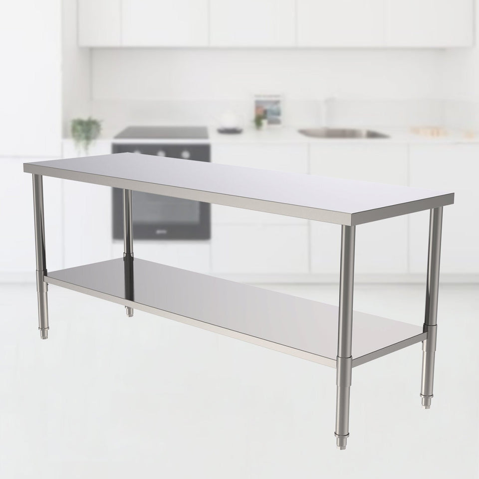 72" Stainless Steel Galvanized Work Table (without Back Board) Cake Table Woodworking Metal Hiah Hardness Desk for Home industry