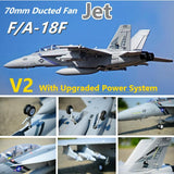 FMS RC Airplane  F/A-18F F18 Super Hornet V2 70mm Ducted Fan EDF Jet Big Scale Model Plane Aircraft PNP 6CH with Retracts Flaps