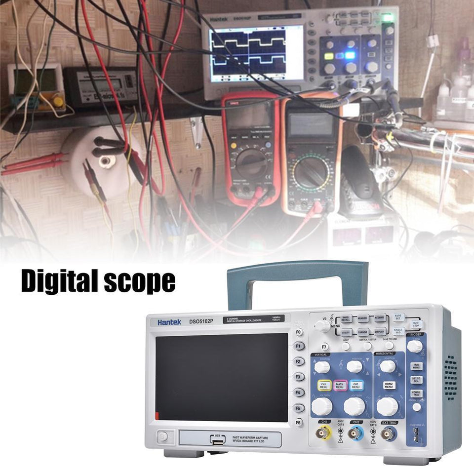 Free Shipping For Hantek DSO5072P 70MHz Digital Storage Oscilloscope Handheld USB Storage 2 Channels 1GSa/s 7'' TFT LCD