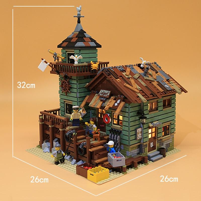 Lepinblocks 16050 The Old Fishing Store legoinglys City Creator Street View MOC Model Building Blocks Compatible with 21310