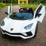 Children's electric car four wheeled double car with remote control baby car 1-3 toys 4-5 years old can seat two people.