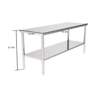 72" Stainless Steel Galvanized Work Table (without Back Board) Cake Table Woodworking Metal Hiah Hardness Desk for Home industry